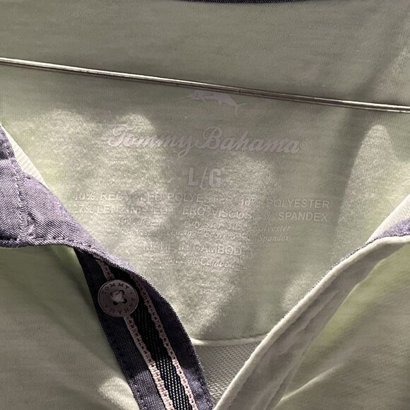 Tommy Bahama Men's Polo Size Large Short Sleeve Bright Green - Picture 3 of 12